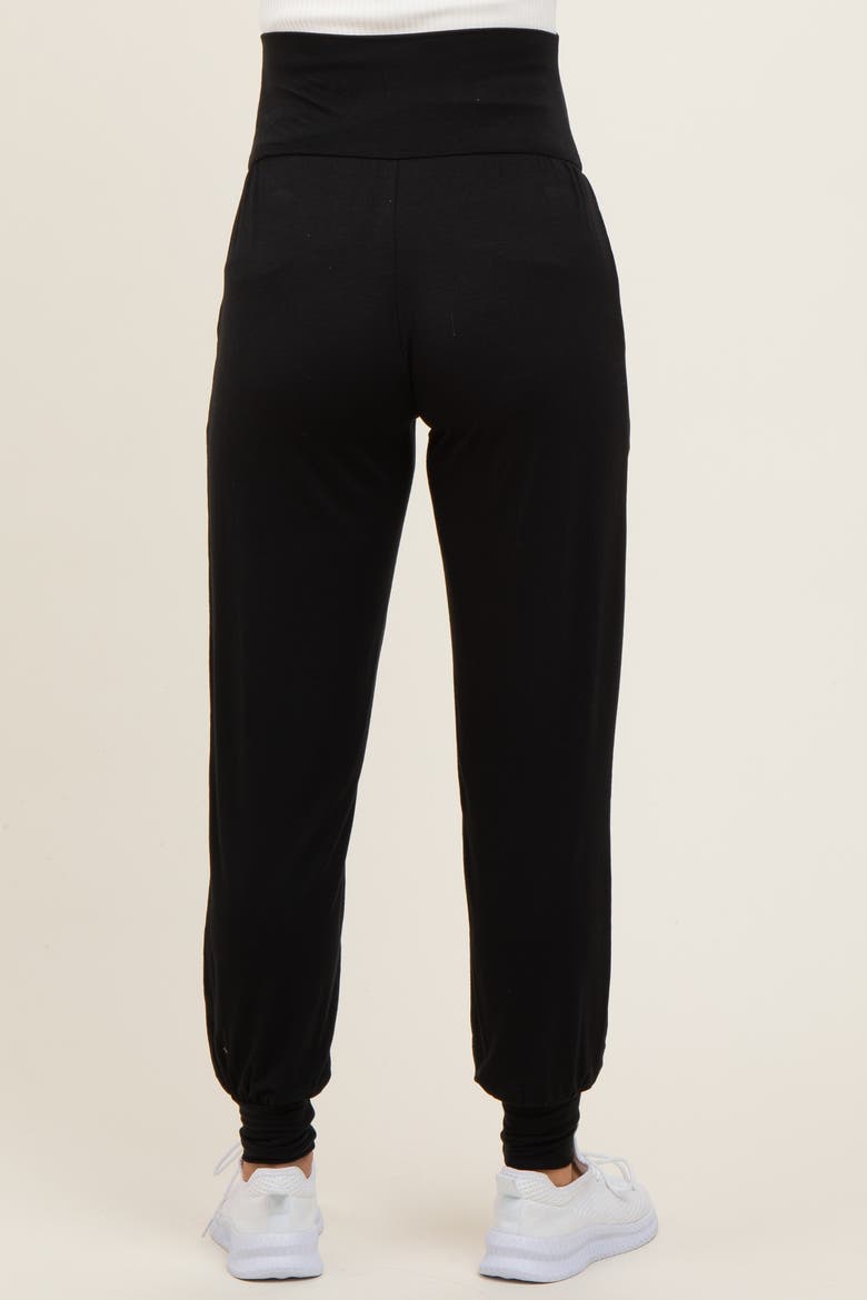 Soft Knit Maternity Joggers, Alternate, color, Black