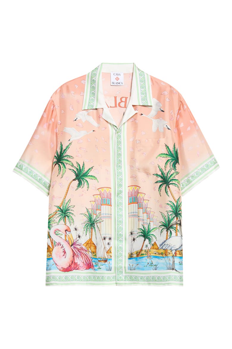 Ethereal Print Silk Camp Shirt, Main, color, SILK TWILL