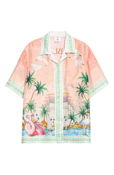 Ethereal Print Silk Camp Shirt