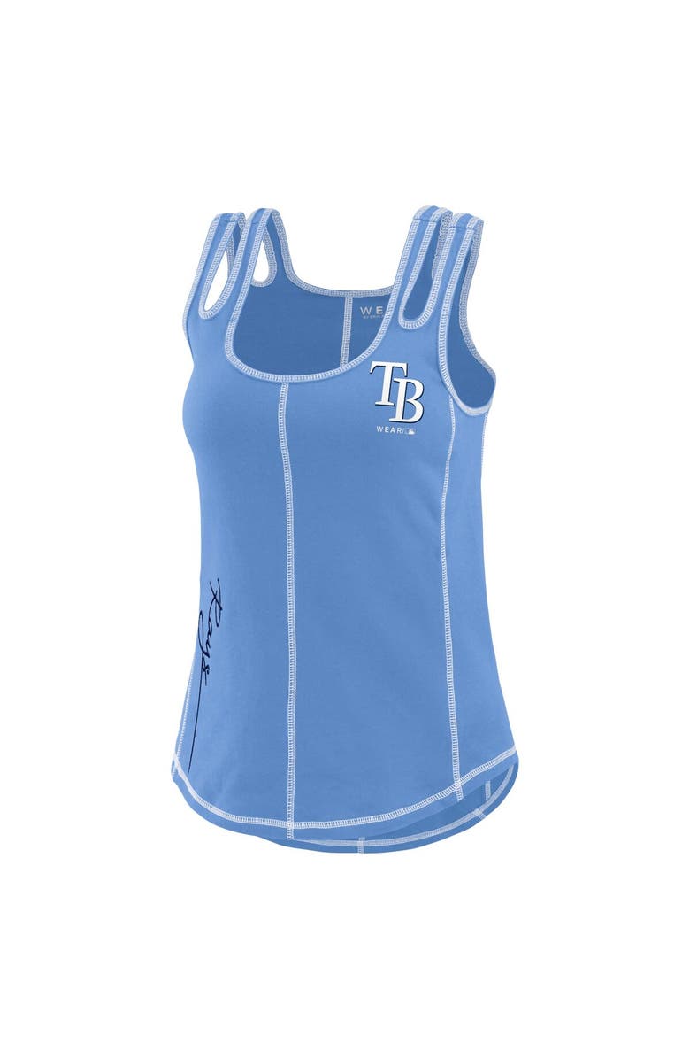 WEAR by Erin Andrews Women's WEAR by Erin Andrews Light Blue Tampa Bay Rays Contrast Stitch Tank Top, Alternate, color, Light Blue