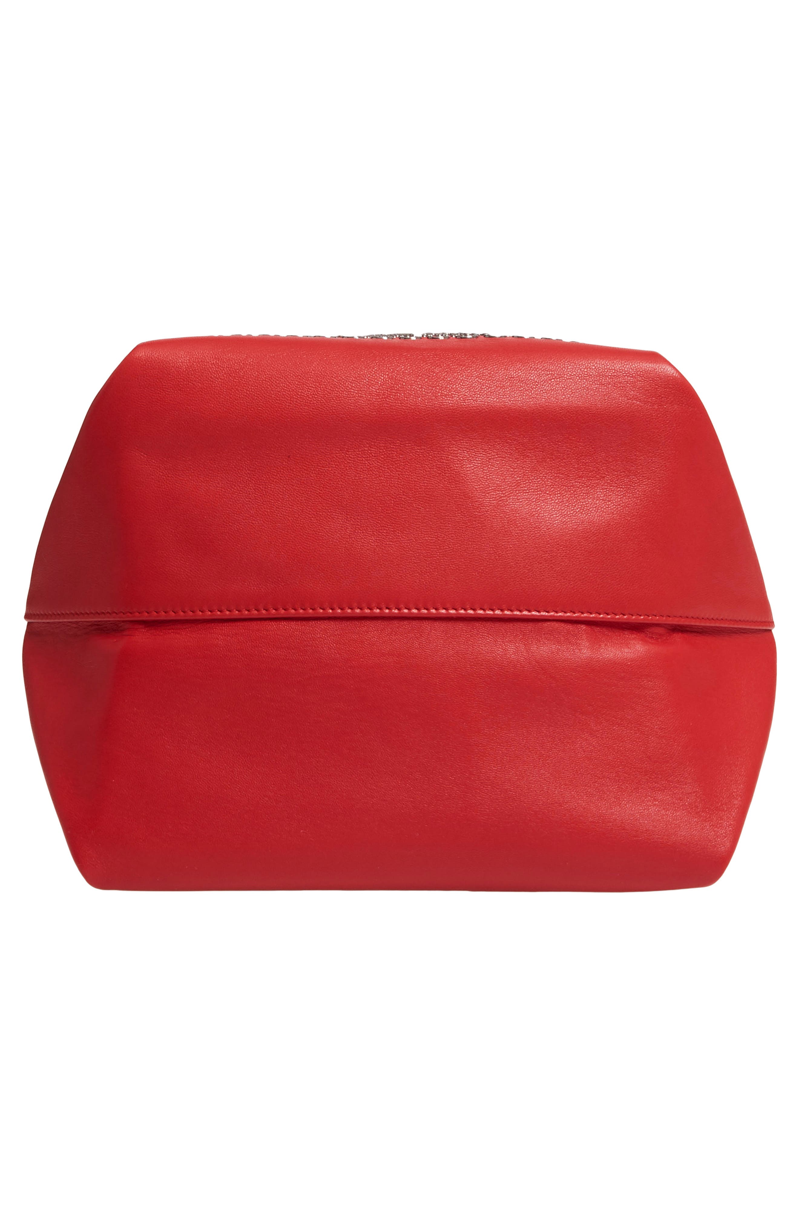 Saint Laurent Teddy Bandana Studded Leather Bucket Bag, Alternate, color, 