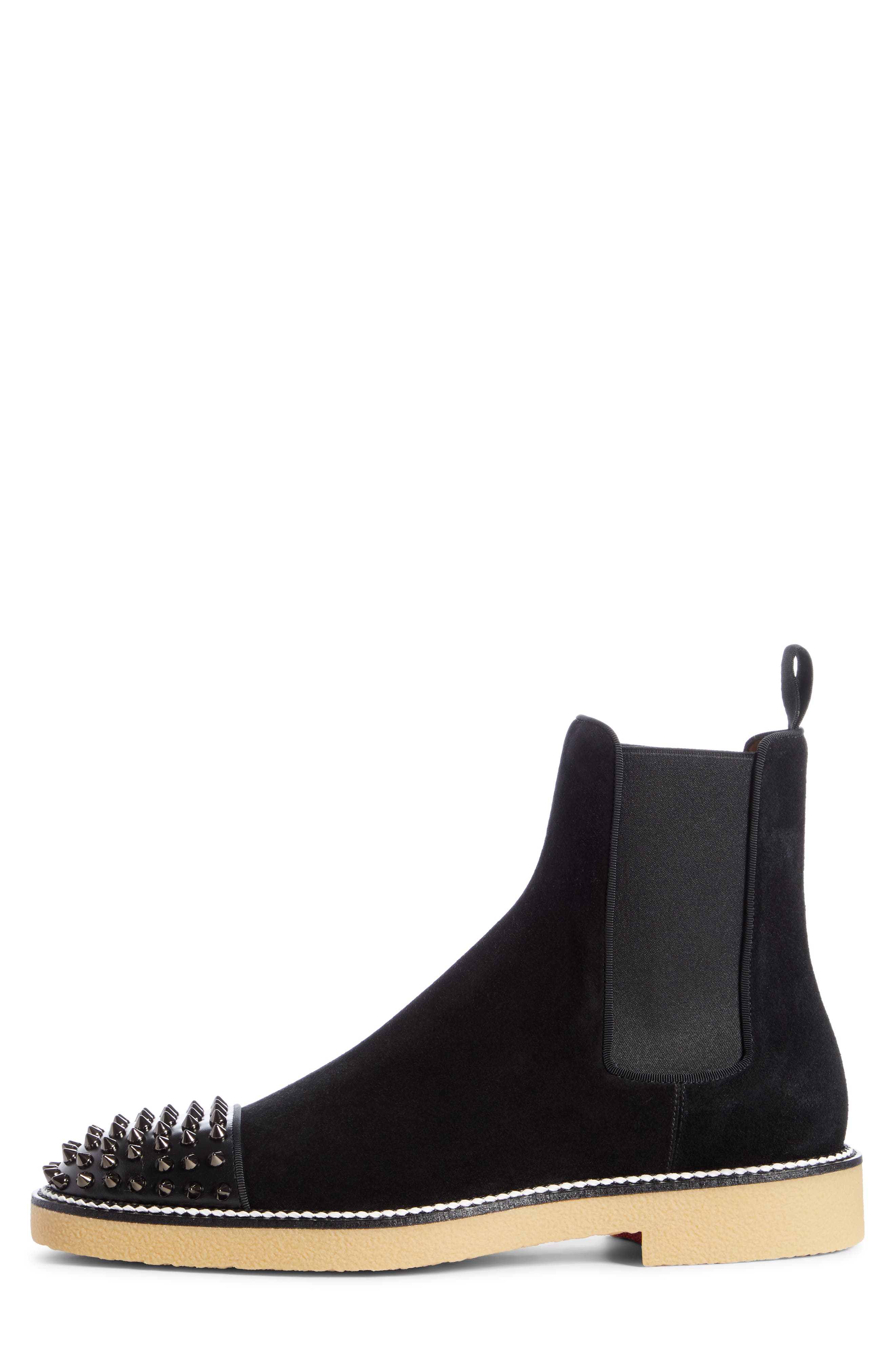 Christian Louboutin Spikes Chelsea Boot, Alternate, color, 