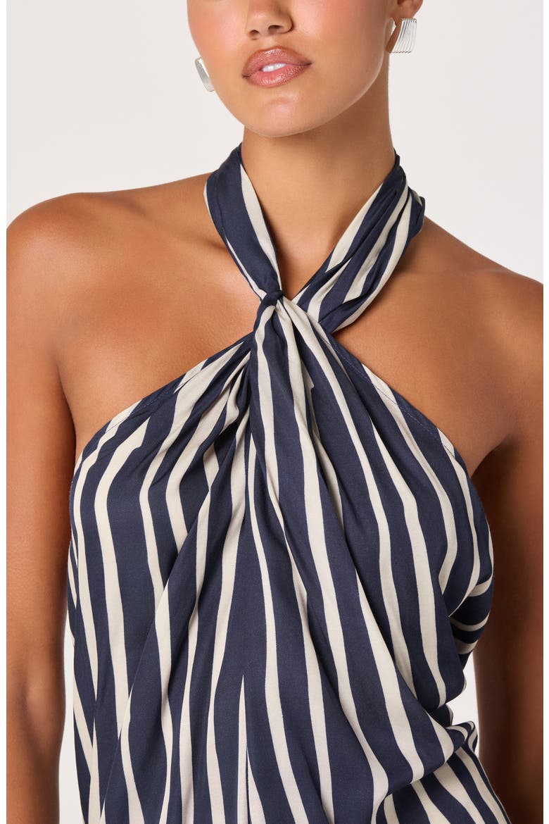 Cira Striped Halter Top, Alternate, color, NAVY STRIPE