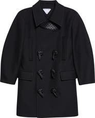 Bottega Veneta Mohair Blend Gabardine Peacoat