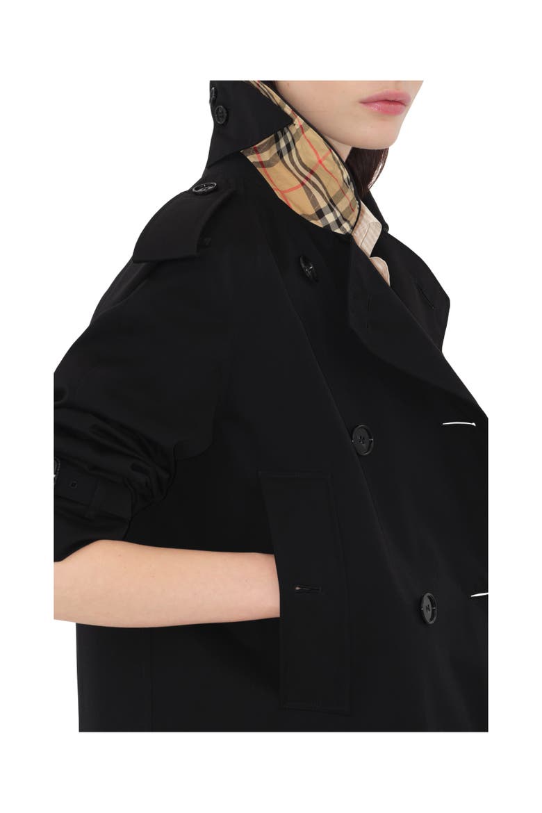Cropped Gabardine Mayfair Trench Jacket, Alternate, color, Black