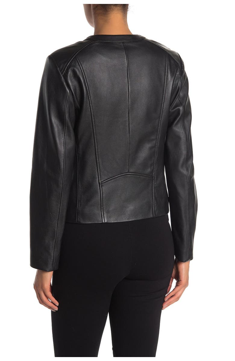 Cole Haan Leather Zip Front Jacket, Alternate, color, 