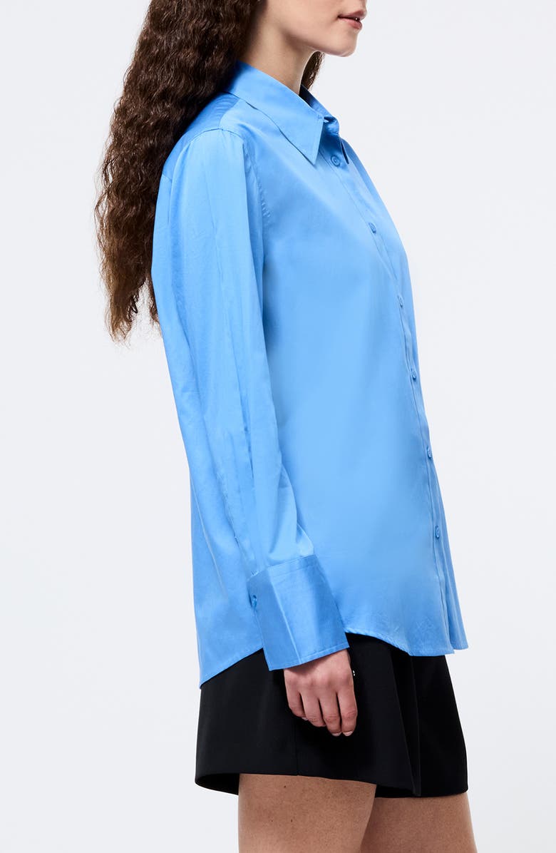 French Connection Alexis Cotton Poplin Button-Up Shirt, Alternate, color, Thistle Blue