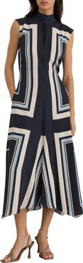 Reiss Lissy Printed Mock Neck Dress