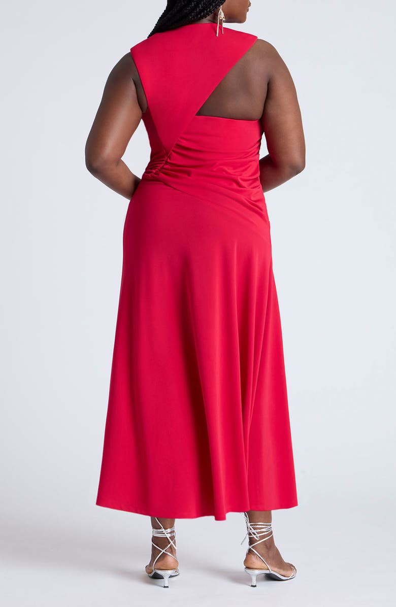 ELOQUII Peekaboo Back Cutout A-Line Dress, Alternate, color, 