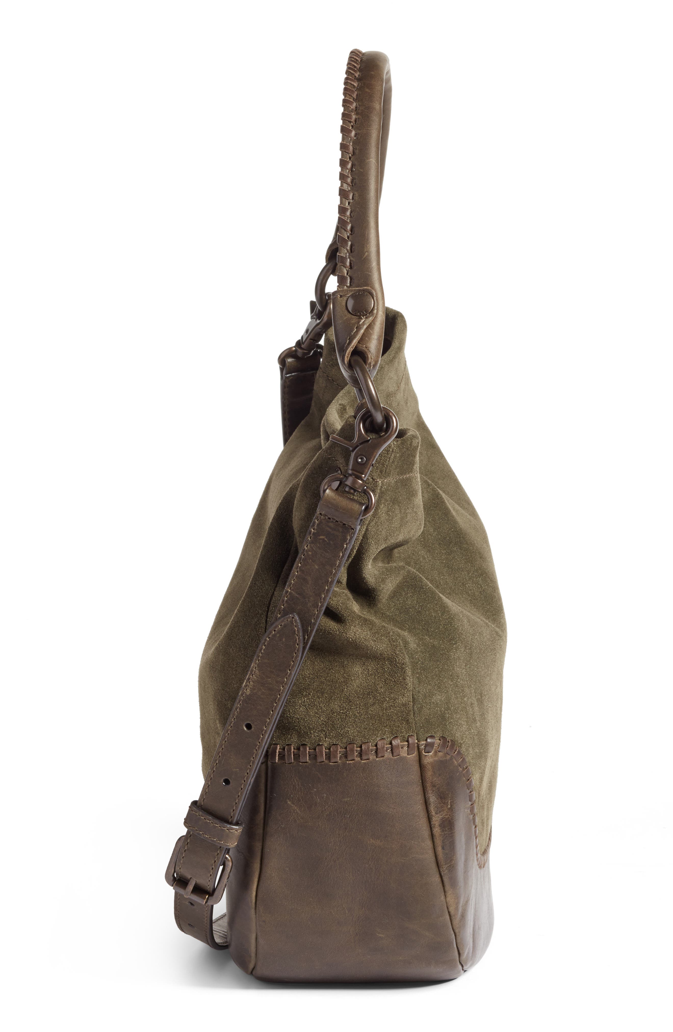 Frye Melissa Suede & Whipstitch Leather Hobo, Alternate, color, 