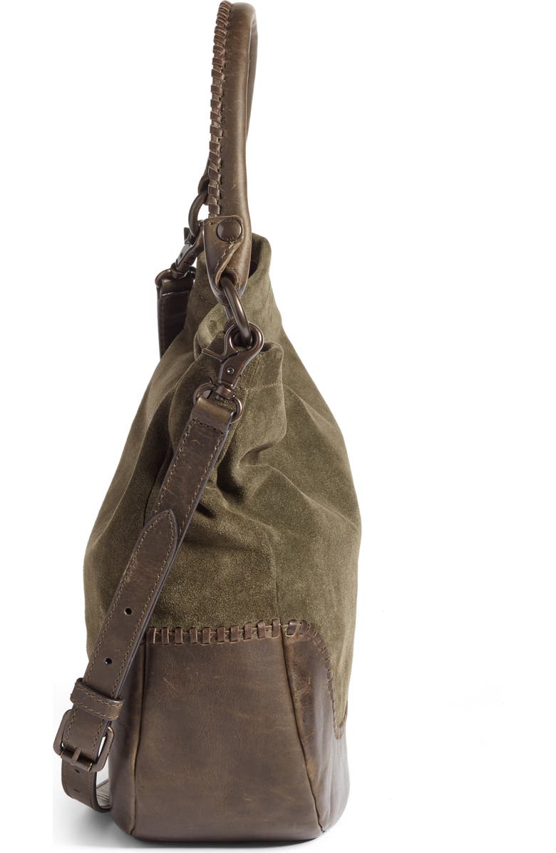 Frye Melissa Suede & Whipstitch Leather Hobo, Alternate, color,