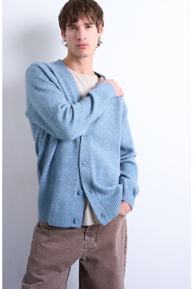 Oversize V-Neck Cardigan, Main, color, MEDIUM BLUE