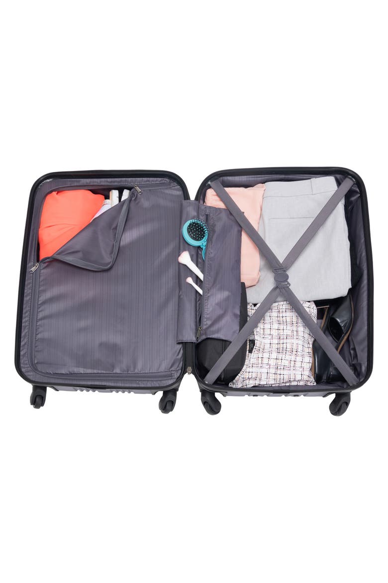 Out of Bounds Hardshell Four-Wheel Spinner Suitcase, Alternate, color, COBALT
