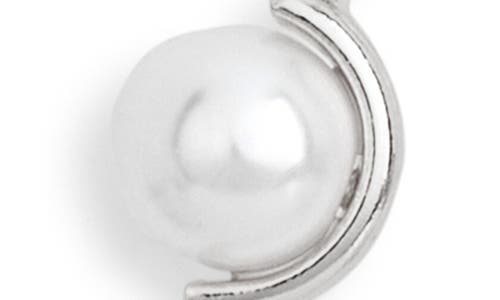 Tasha Faux Pearl Open Hoop Earrings