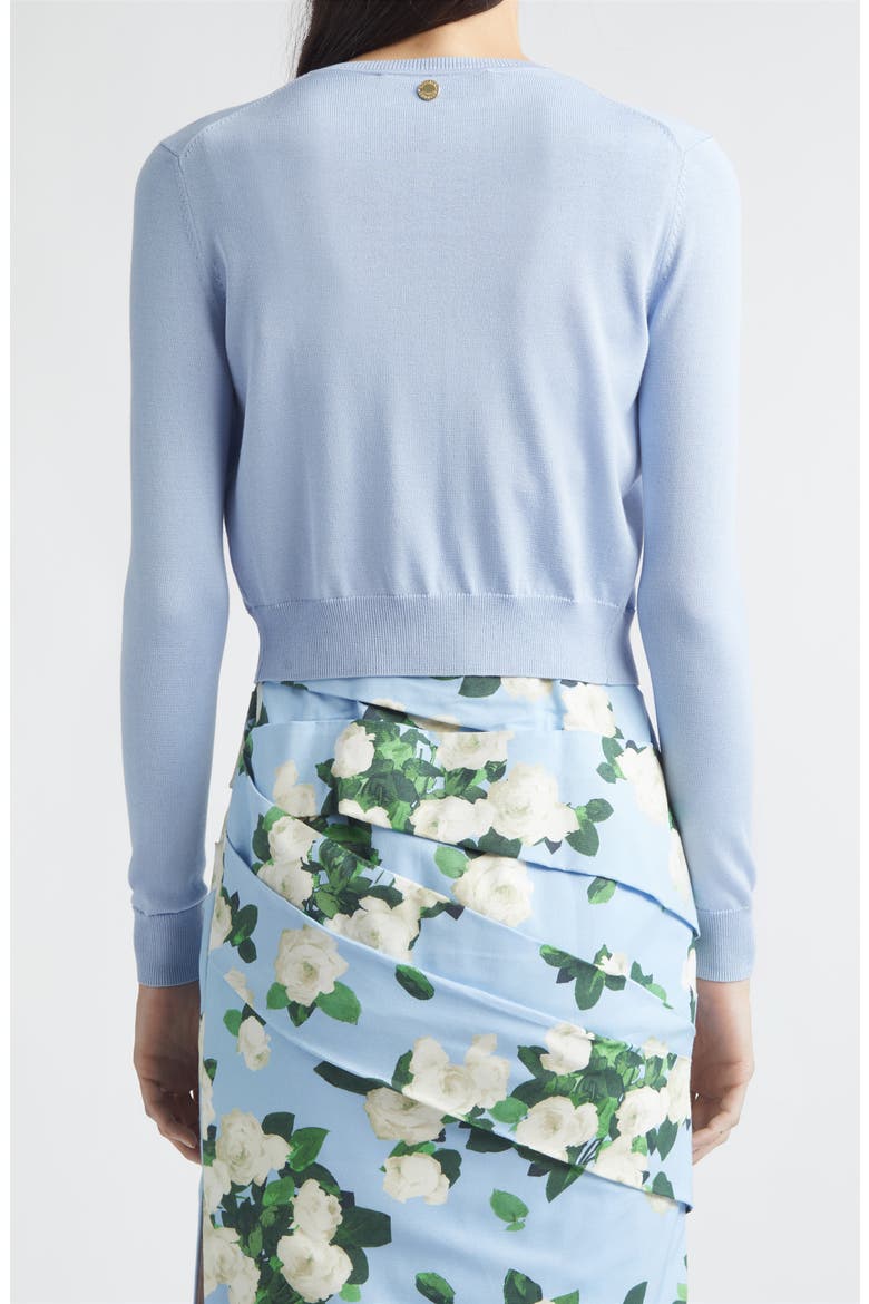 Silk & Cotton Crop Cardigan, Alternate, color, CLOUDY BLUE