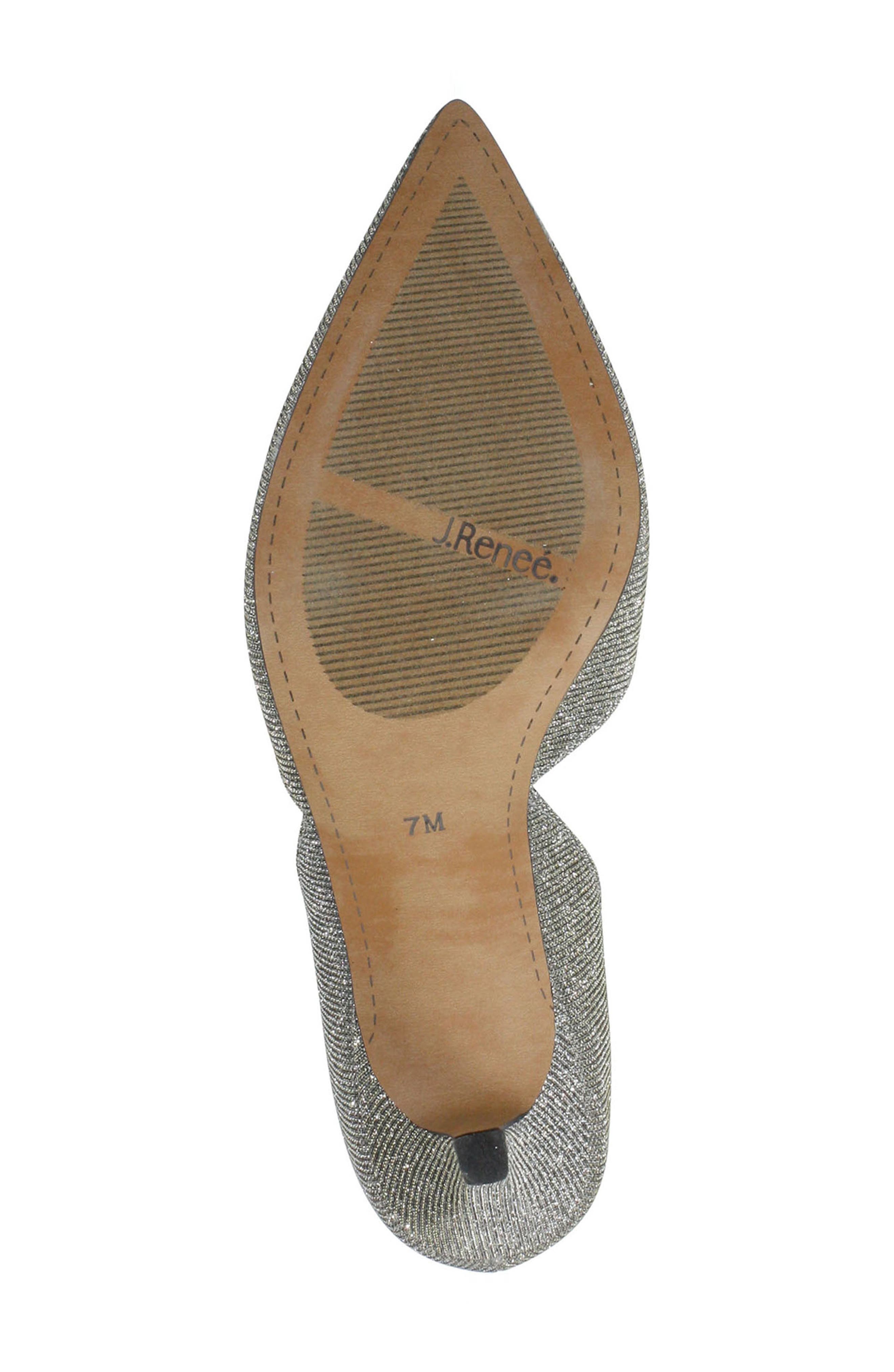 J. Reneé Zayna Convertible Pointed Toe Pump, Alternate, color, Pewter Glitter