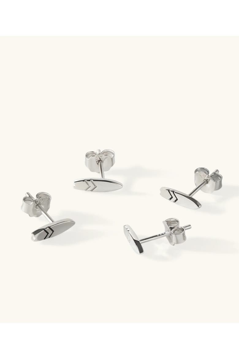 The Waxed Stud Earrings, Alternate, color, Sterling Silver