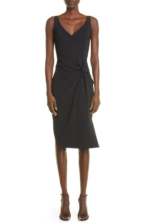 Yasu Side Ruched Cocktail Midi Dress