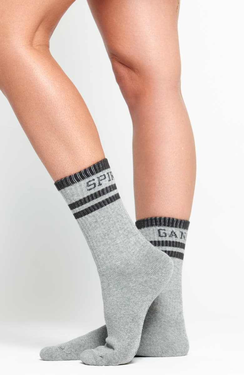 Spiritual Gangster Logo Cotton Blend Crew Socks, Main, color, 