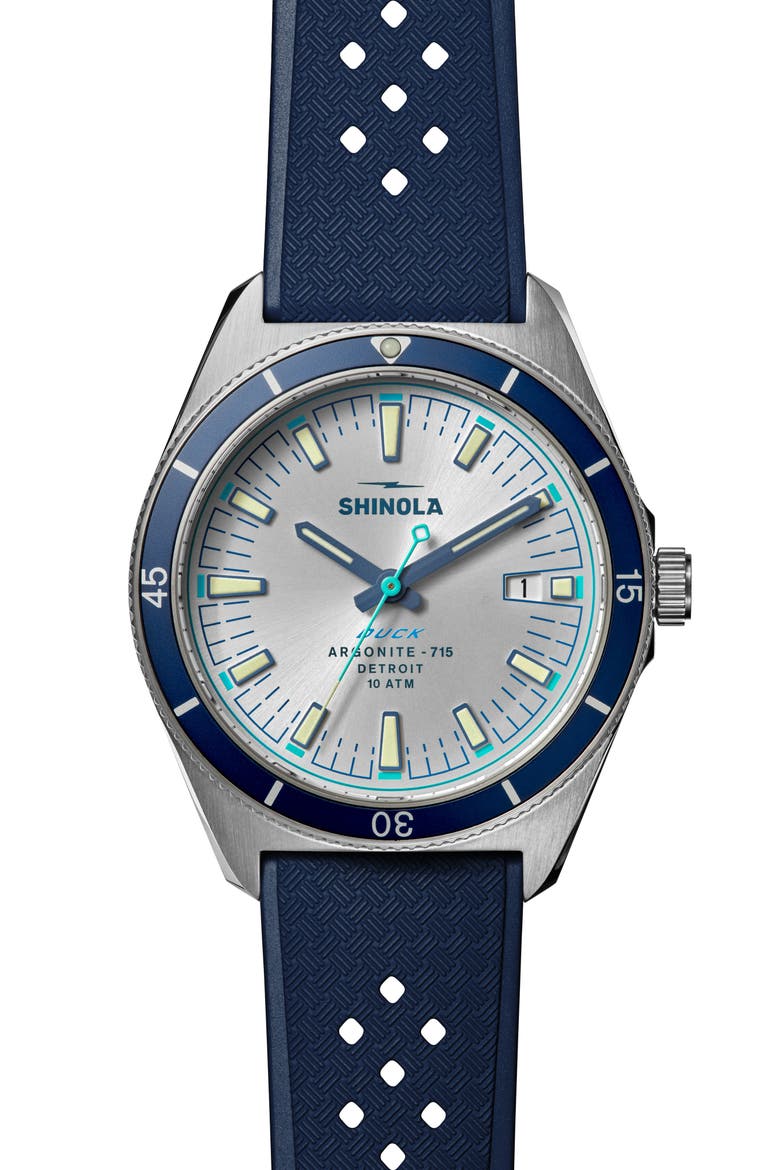 Duck Rubber Strap Watch, 40mm, Main, color, ALABASTER