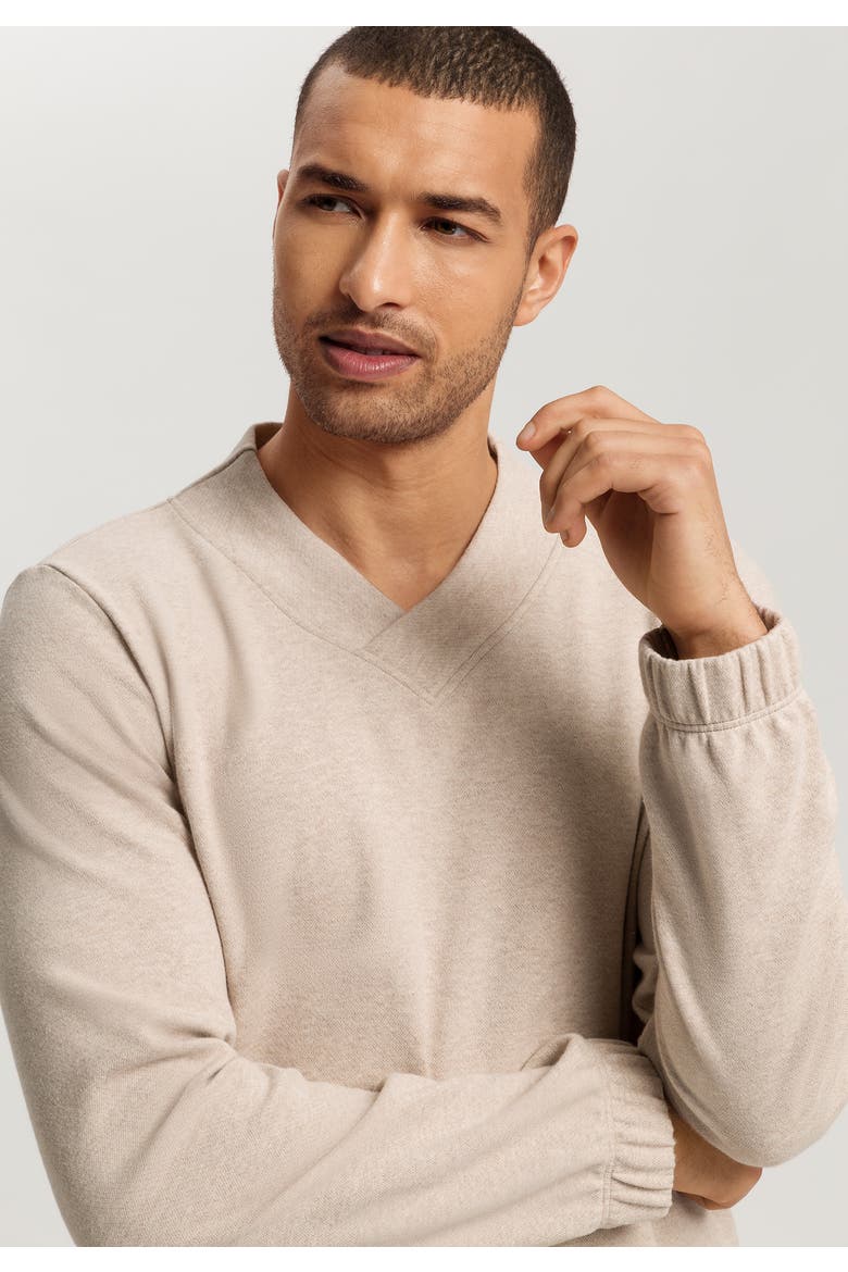 Cozy Living Organic Cotton Soft Jersey Pullover, Alternate, color, Camel Melange