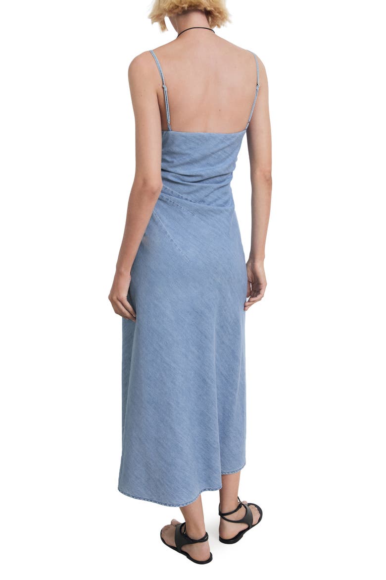 Draped Denim Maxi Dress, Alternate, color, MEDIUM BLUE