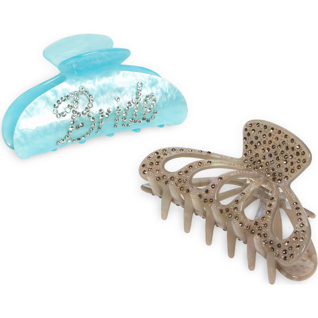 Tasha Bridal 2-pack Assorted Crystal Jaw Hair Clips