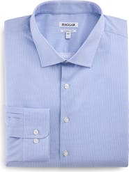 HAGGAR Big & Tall Micro Geometric Patterned Wrinkle-Free Dress Shirt