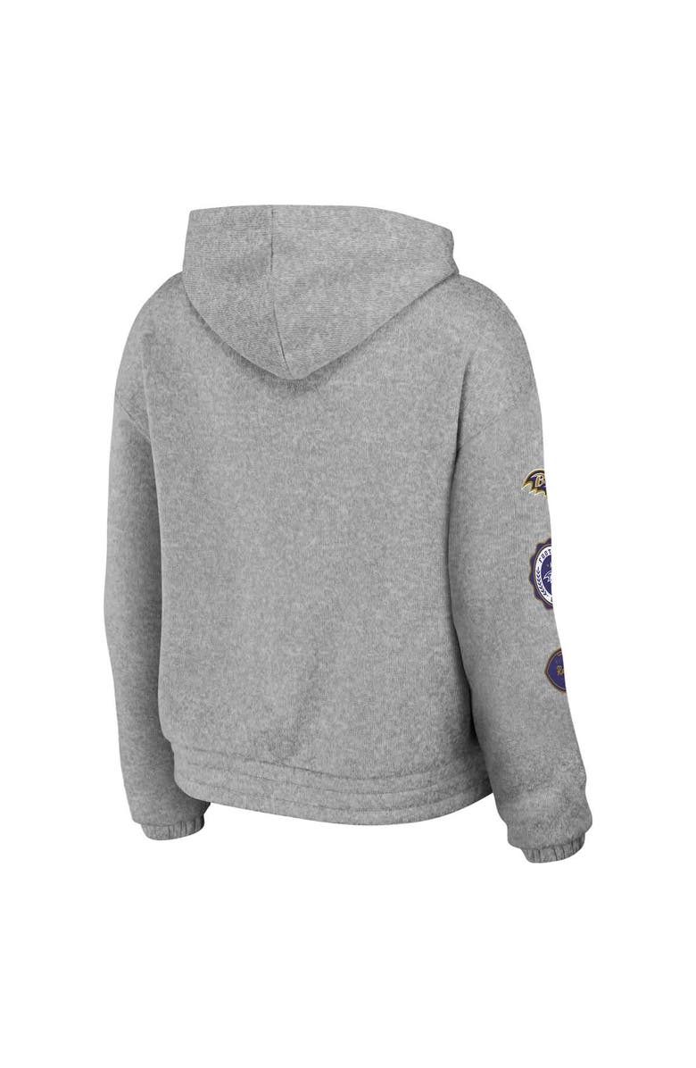 WEAR by Erin Andrews Women's WEAR by Erin Andrews Heather Gray Baltimore Ravens Full-Zip Hoodie, Alternate, color, Heather Gray