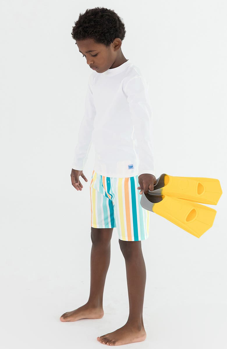 RuggedButts Kids' Poolside Stripe Swim Trunks, Alternate, color, 