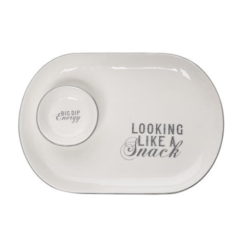 Big Dip/Snack Chip & Dip Set of 2 Ceramic White