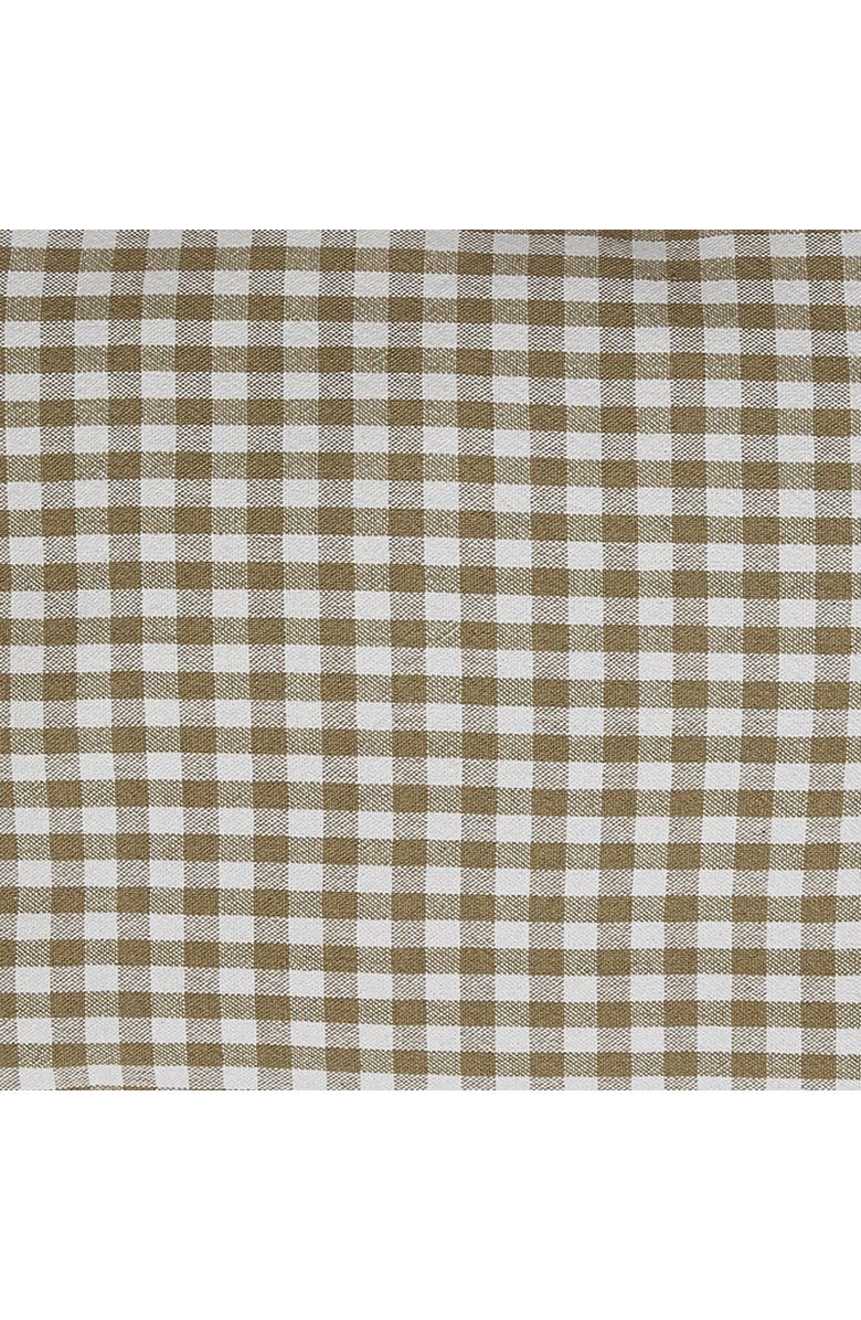 tag Gingham Woven Taupe Throw Pillow Cotton Decorative Cushion, Alternate, color, Brown