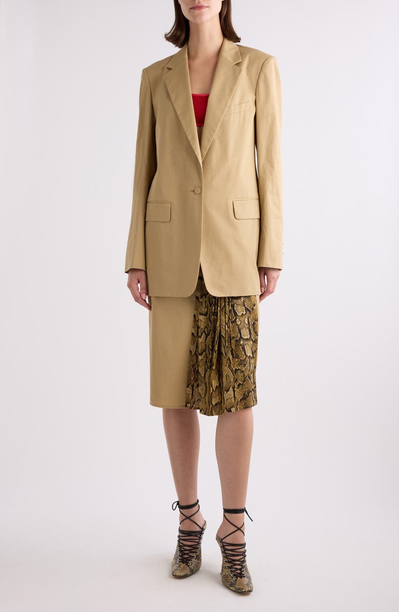 Dries Van Noten One-Button Cotton Twill Blazer, Alternate, color, 
