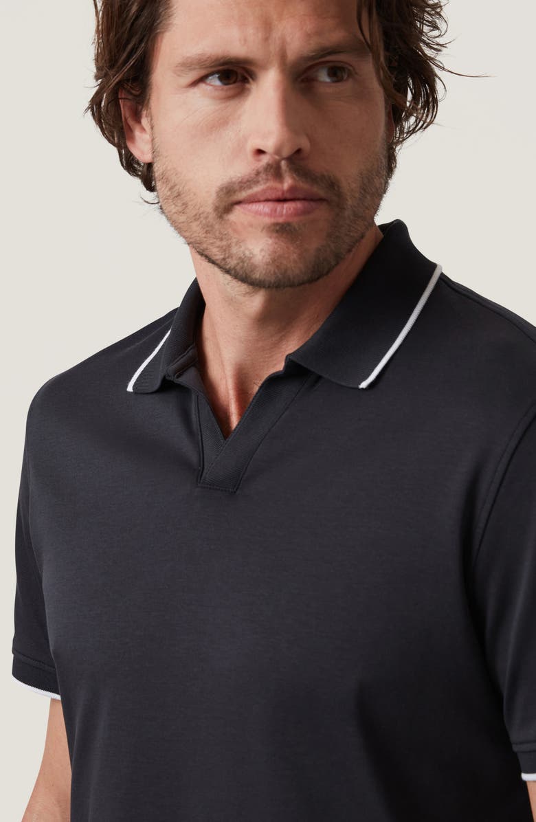 34 Heritage Riviera Tipped Pima Cotton Polo, Alternate, color, Black