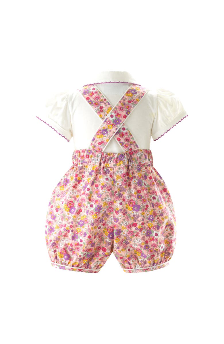 Rachel Riley Floral Dungaree Set, Alternate, color, 