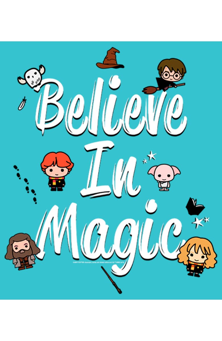 HARRY POTTER Girl's Harry Potter Believe In Magic Graphic T-Shirt, Alternate, color, Tahiti Blue