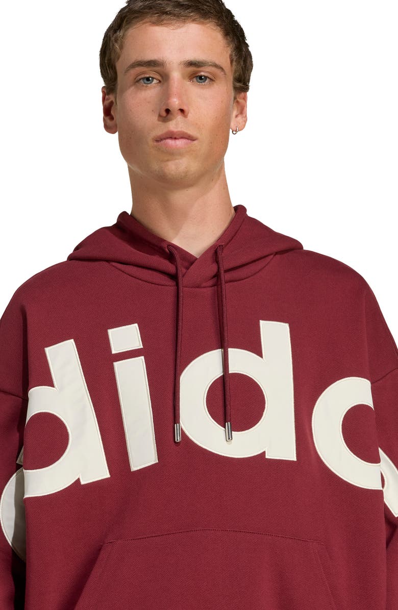 adidas Oversize Logo Hoodie, Alternate, color, Shadow Red