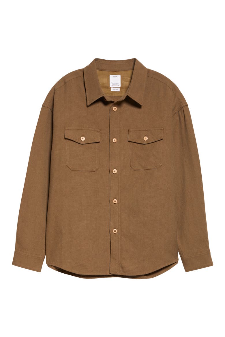 Lumber Wool & Linen Button-Up Shirt, Alternate, color, OLIVE