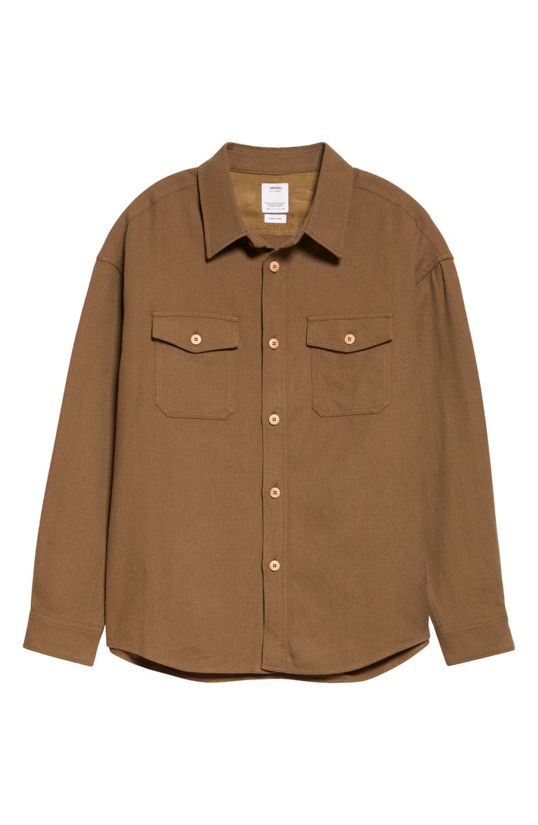VISVIM Lumber Wool & Linen Button-Up Shirt, Alternate, color, Olive