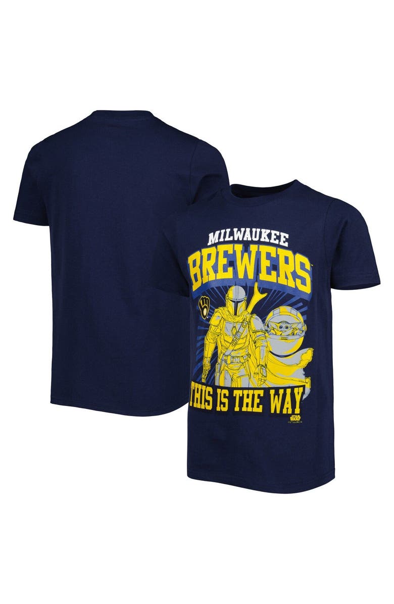 Outerstuff Youth Navy Milwaukee Brewers Star Wars This is the Way T-Shirt, Main, color, 