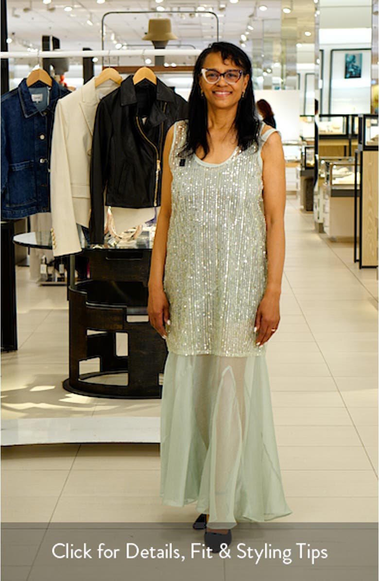 Sequin Chiffon Maxi Dress, sales video thumbnail