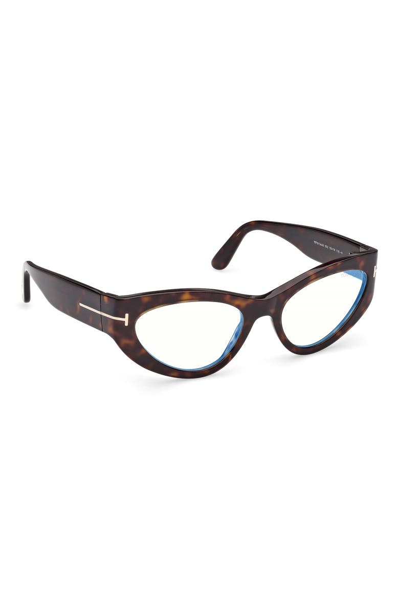 55mm Cat Eye Optical Glasses, Alternate, color, SHINY CLASSIC DARK HAVANA
