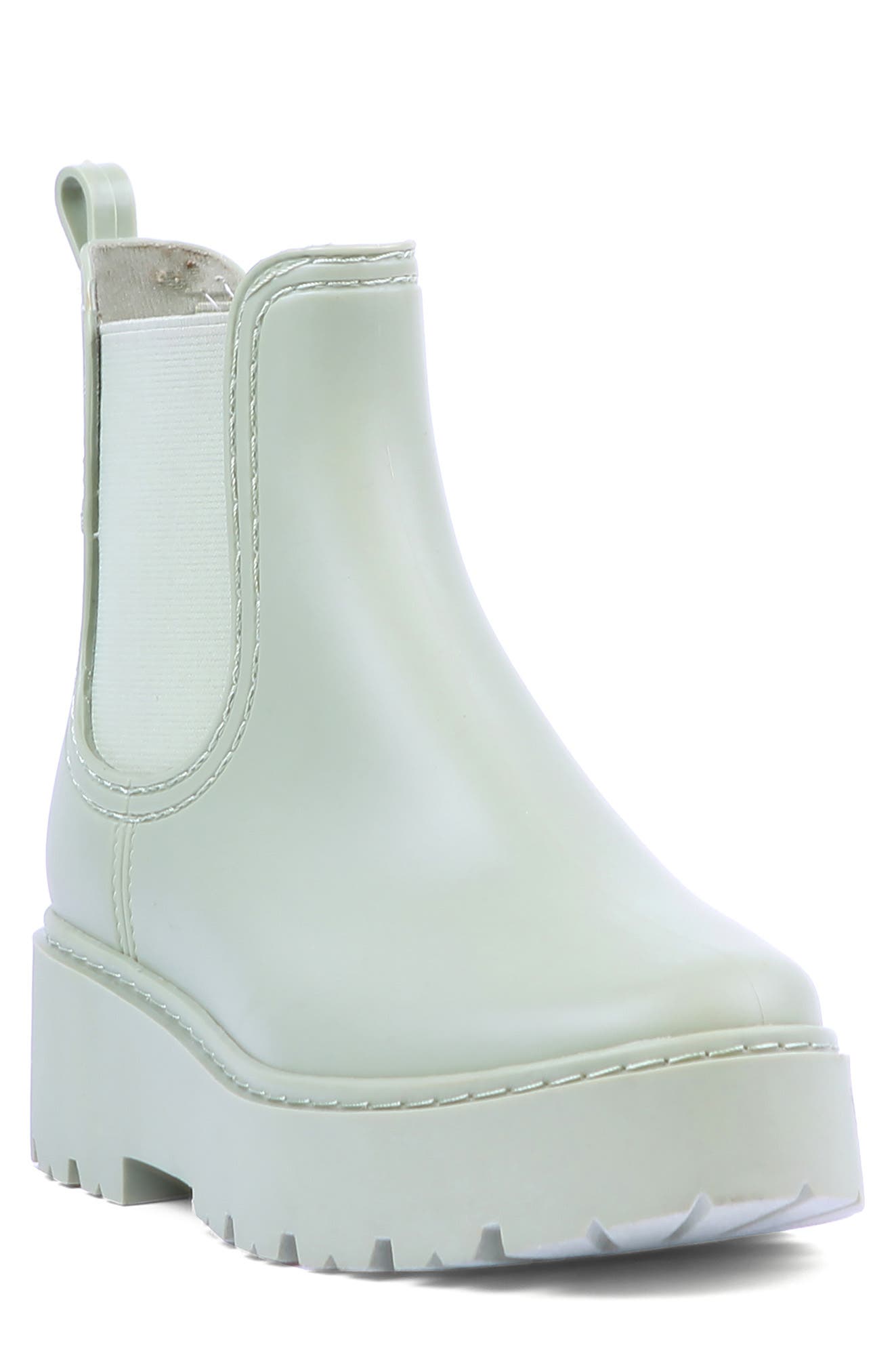 Thunder Chelsea Platform Lug Sole Rain Boot, Main, color, PISTACHIO MATTE