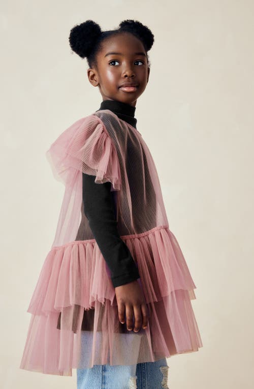 Next Kids' Tiered Sheer Mesh Tunic & Top Set In Pink
