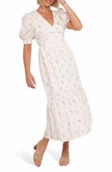 Petal & Pup Steele Puff Sleeve Cotton Midi Dress