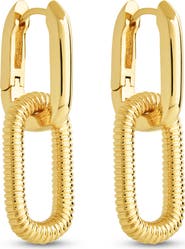 Sterling Forever Felicity Textured Chain Link Drop Earrings