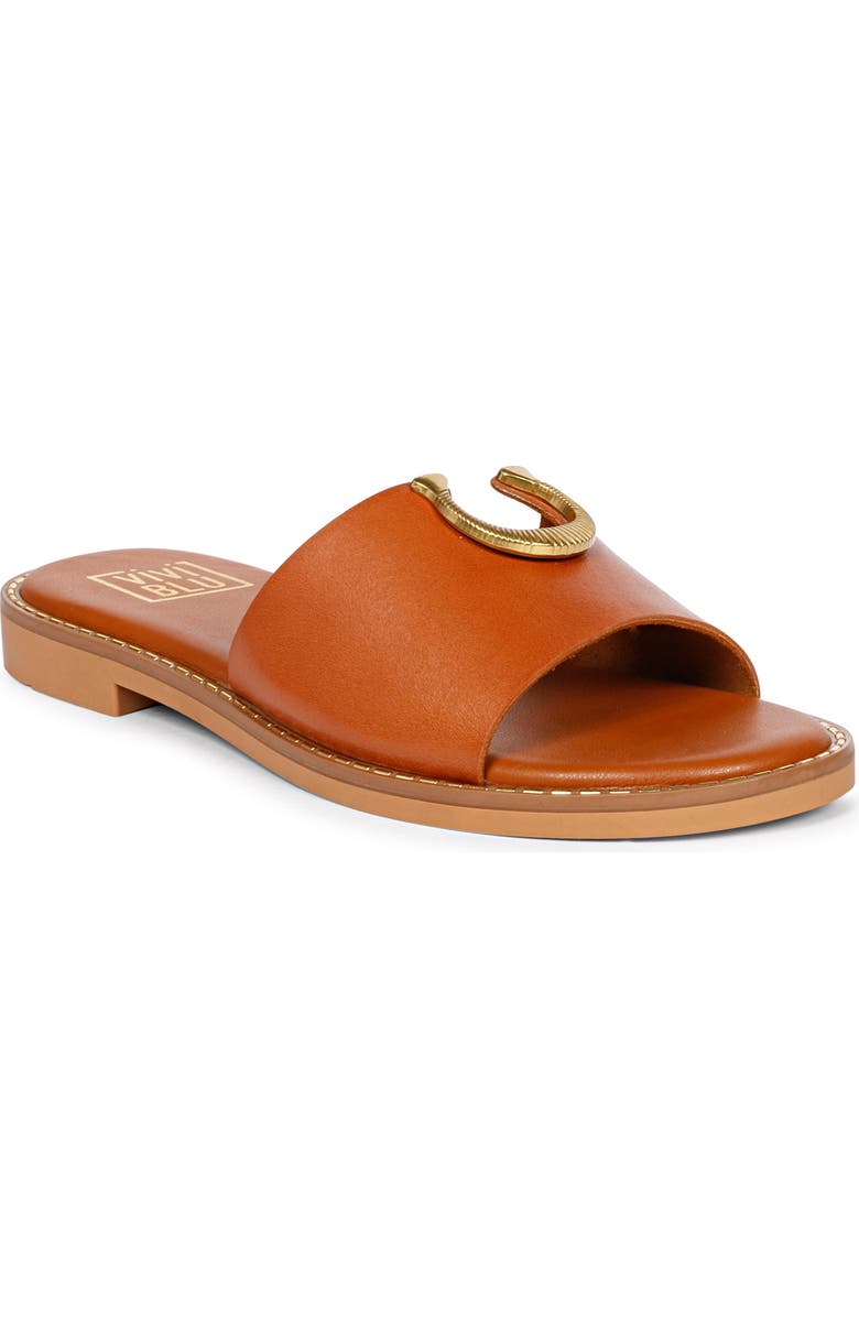 VIVI BLU Amber Slide Sandal, Main, color, Cognac