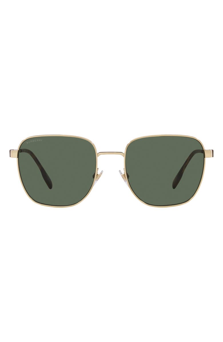 Burberry Drew 55mm Square Sunglasses, Main, color, Green