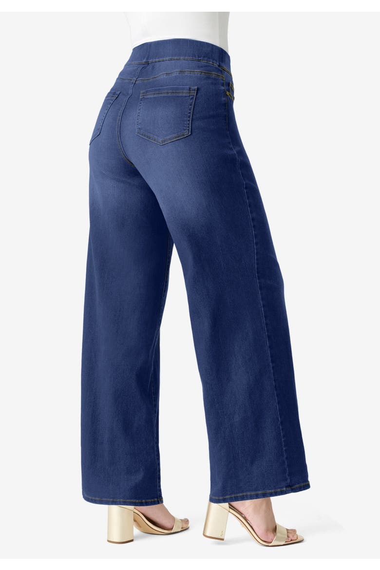 Plus Size 360&Deg; Stretch Wide Leg Jean, Alternate, color, DARK WASH