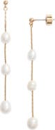 Nordstrom Demi Fine Freshwater Pearl Linear Drop Earrings